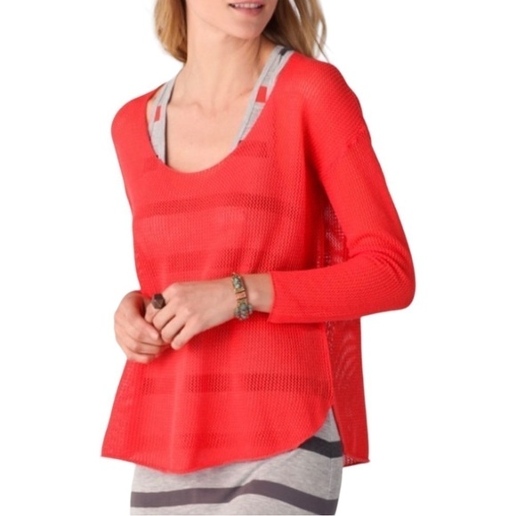 Soft Joie Nia Top Red Mesh Net Open Weave Cotton Size‎ XS - Picture 1 of 7